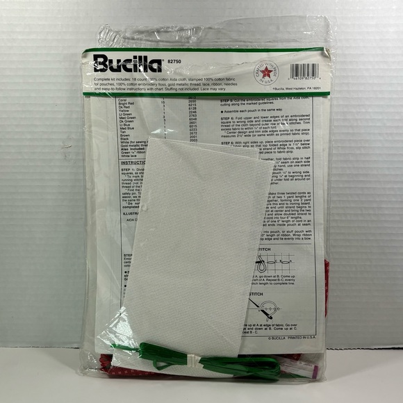 Vintage Bucilla Christmas Christmas Cheer Cross Stitch Satchel Ornament Kit - Picture 5 of 7